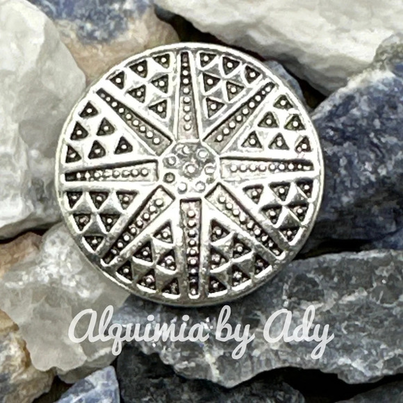 Maximalist round Silver chunky maxi full finger big cuff adjustable mandala ring - Picture 1 of 2